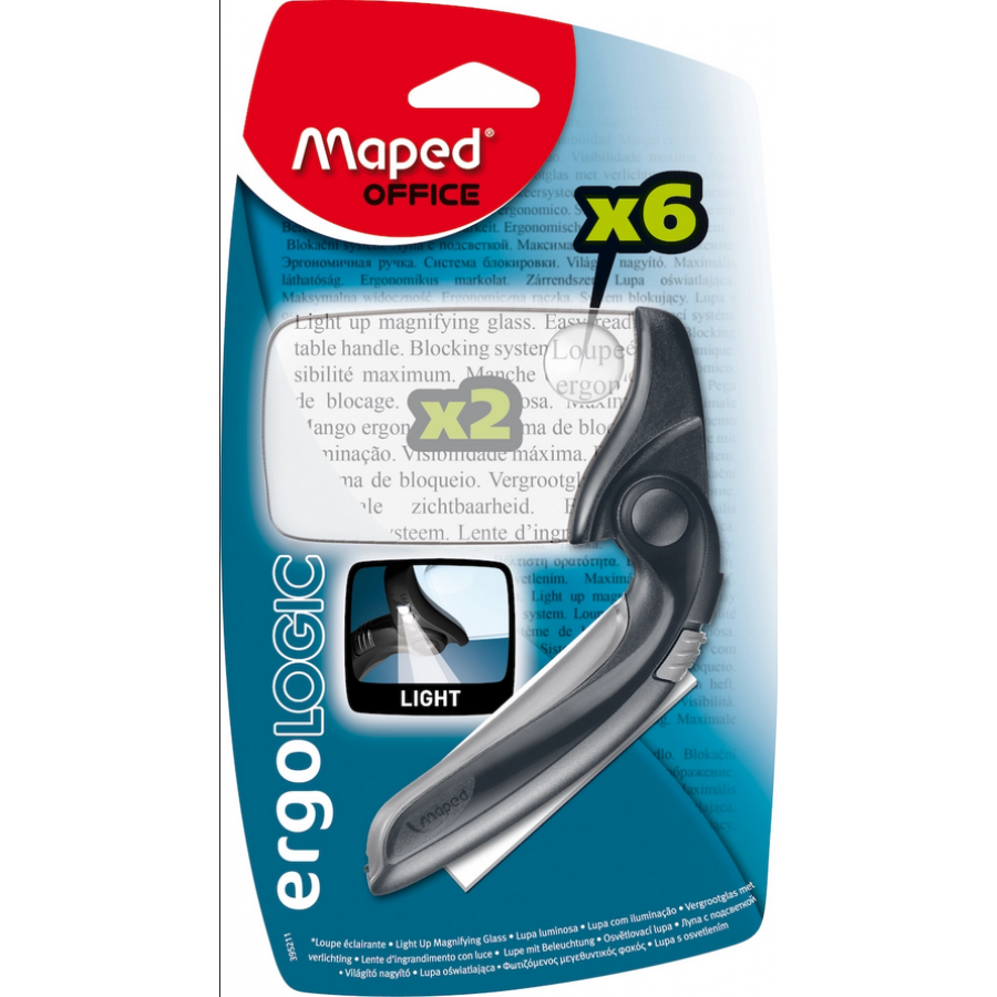 Maped Μεγεθυντικός Φακός Χειρός με Φως Ergologic Μαύρος x2 - x6 (395211) Maped Μεγεθυντικός Φακός Χειρός με Φως Ergologic Μαύρος x2 - x6 (395211)