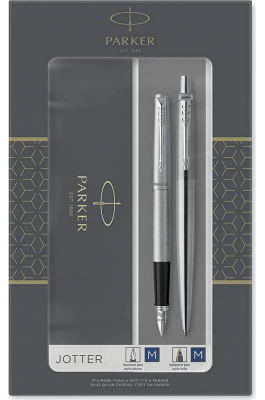Parker Jotter Σετ Στυλό Ballpoint με Πένα από Ατσάλι Ασημί (σε Χάρτινη Κασετίνα) Parker Jotter Σετ Στυλό Ballpoint με Πένα από Ατσάλι Ασημί (σε Χάρτινη Κασετίνα)