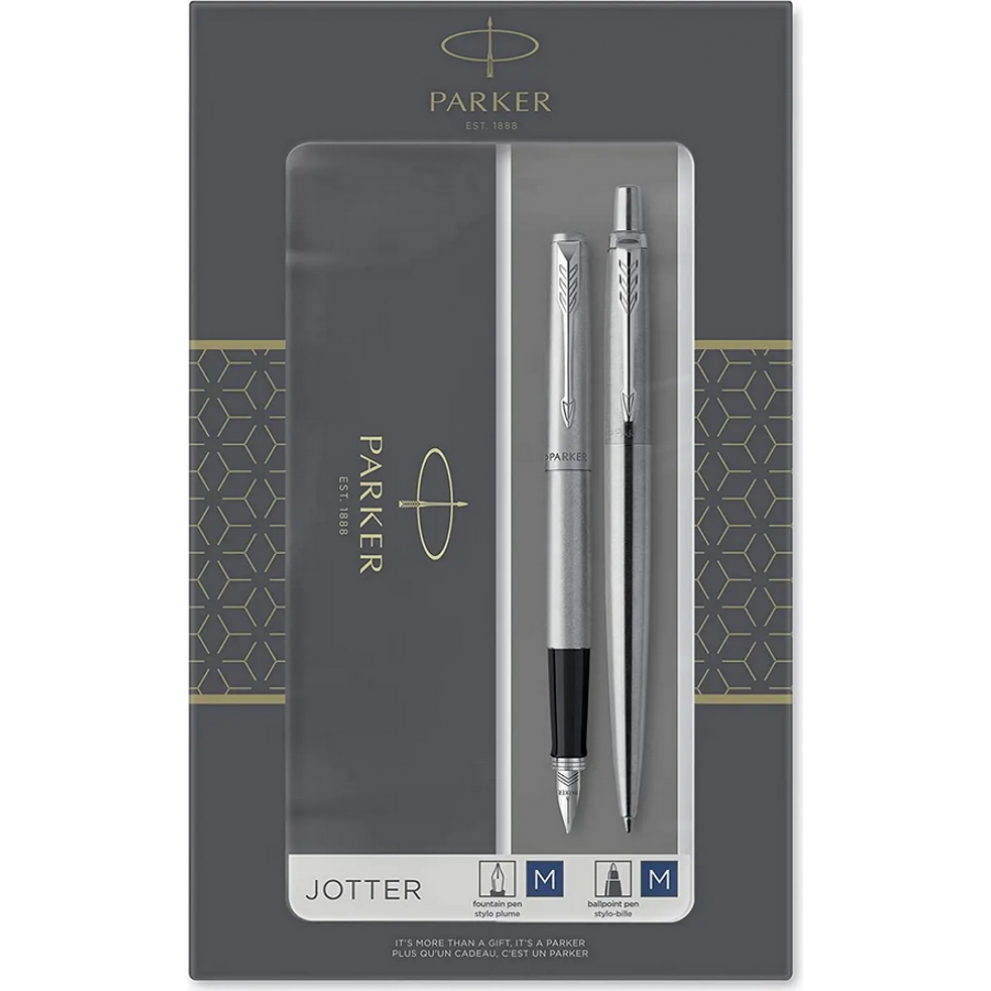 Parker Jotter Σετ Στυλό Ballpoint με Πένα από Ατσάλι Ασημί (σε Χάρτινη Κασετίνα) Parker Jotter Σετ Στυλό Ballpoint με Πένα από Ατσάλι Ασημί (σε Χάρτινη Κασετίνα)