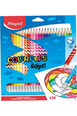 Maped Color'Peps Oops Σετ Ξυλομπογιές με Γόμα 24τμχ (832824) Maped Color'Peps Oops Σετ Ξυλομπογιές με Γόμα 24τμχ (832824)