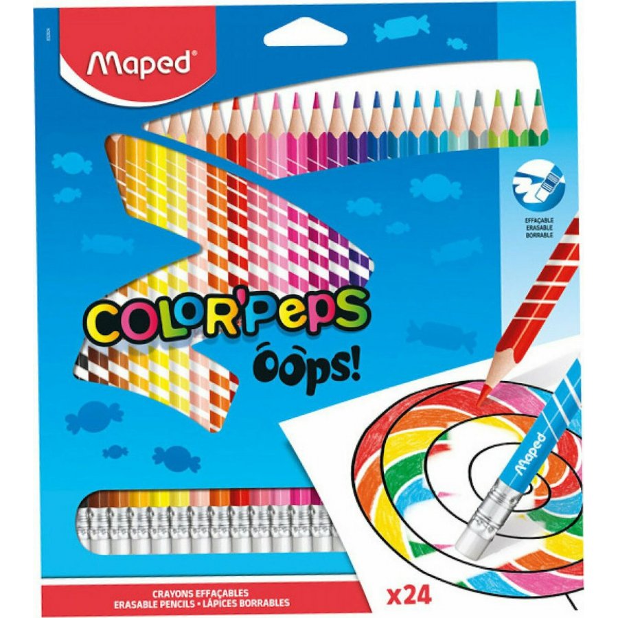 Maped Color'Peps Oops Σετ Ξυλομπογιές με Γόμα 24τμχ (832824) Maped Color'Peps Oops Σετ Ξυλομπογιές με Γόμα 24τμχ (832824)