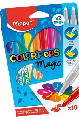 Maped Color'Peps Magic Μαρκαδόροι Ζωγραφικής Χονδροί σε 10 Χρώματα (8+2 Magic Pens) Maped Color'Peps Magic Μαρκαδόροι Ζωγραφικής Χονδροί σε 10 Χρώματα (8+2 Magic Pens)