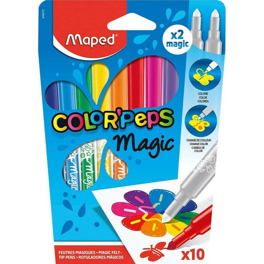 Maped Color'Peps Magic Μαρκαδόροι Ζωγραφικής Χονδροί σε 10 Χρώματα (8+2 Magic Pens) Maped Color'Peps Magic Μαρκαδόροι Ζωγραφικής Χονδροί σε 10 Χρώματα (8+2 Magic Pens)