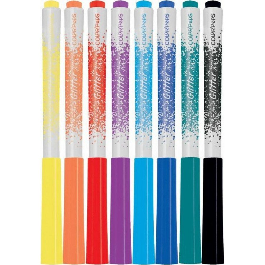 Maped Color'Peps Glitter Πλενόμενοι Glitter Μαρκαδόροι Ζωγραφικής Λεπτοί σε 8 Χρώματα Maped Color'Peps Glitter Πλενόμενοι Glitter Μαρκαδόροι Ζωγραφικής Λεπτοί σε 8 Χρώματα
