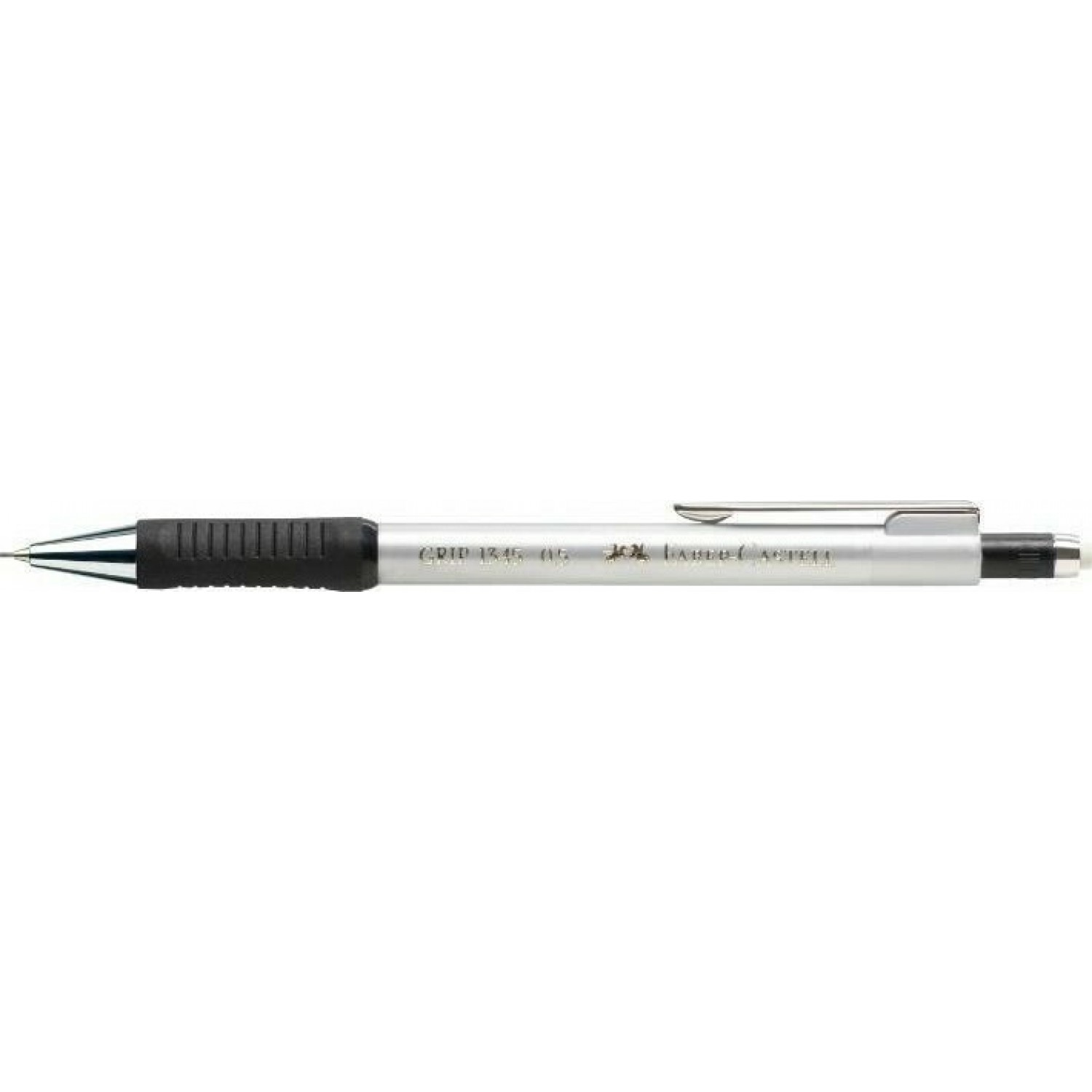 Faber-Castell Grip Μηχανικό Μολύβι 0.7mm με Γόμα σε Ασημί Χρώμα 1347 Faber-Castell Grip Μηχανικό Μολύβι 0.7mm με Γόμα σε Ασημί Χρώμα 1347