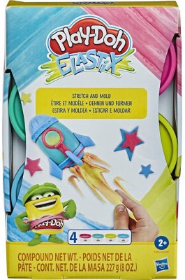 Hasbro Play-Doh 4 Βαζάκια Πλαστελίνης Elastix Stretch & Mold Bright