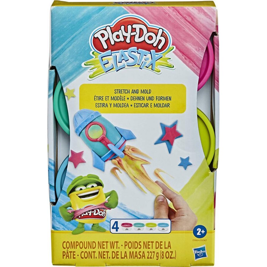 Hasbro Play-Doh 4 Βαζάκια Πλαστελίνης Elastix Stretch & Mold Bright Hasbro Play-Doh 4 Βαζάκια Πλαστελίνης Elastix Stretch & Mold Bright