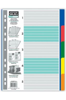Skag Eco Πλαστικά Διαχωριστικά Χρωματιστά Α4 (5 Θεμάτων) Skag Eco Πλαστικά Διαχωριστικά Χρωματιστά Α4 (5 Θεμάτων)