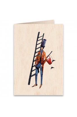 Cozywood Ξύλινη Ευχετήρια Κάρτα: Καπνοδοχοκαθαριστής