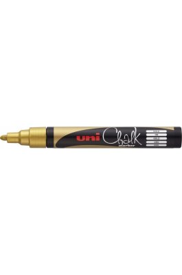 Uni-Ball Chalk Marker Μαρκαδόρος Υγρής Κιμωλίας Χρυσό 1.8-2.5mm (PWE5M)