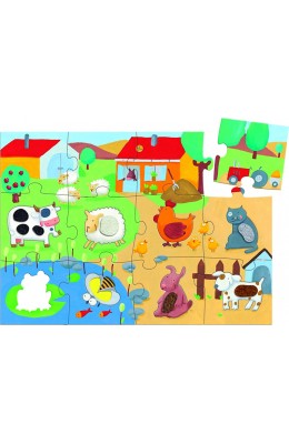 Djeco Παιδικό Puzzle Η Φάρμα των Ζώων 12 pcs (DJ07117)