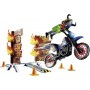 Playmobil Stunt Show Μοτοσικλετιστής και Τοίχος Φωτιάς (70553)