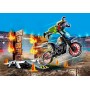 Playmobil Stunt Show Μοτοσικλετιστής και Τοίχος Φωτιάς (70553)