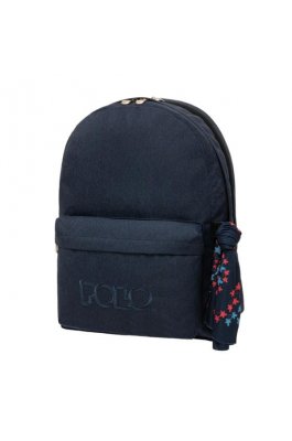 Polo Σακίδιο Original Double Scarf Σχολική Τσάντα Πλάτης 30lt. σε Μπλε (9012355100)