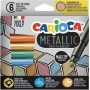Carioca Metallic Maxi Tip Μαρκαδόροι Ζωγραφικής Χονδροί σε 6 Χρώματα Carioca Metallic Maxi Tip Μαρκαδόροι Ζωγραφικής Χονδροί σε 6 Χρώματα