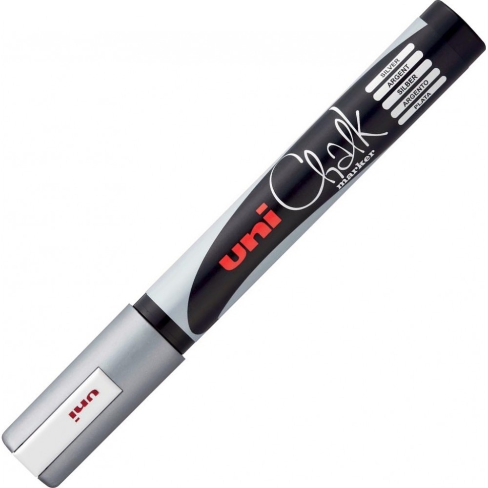 Uni-Ball Chalk Marker Μαρκαδόρος Υγρής Κιμωλίας Ασημί 1.8-2.5mm (PWE-5M) Uni-Ball Chalk Marker Μαρκαδόρος Υγρής Κιμωλίας Ασημί 1.8-2.5mm (PWE-5M)