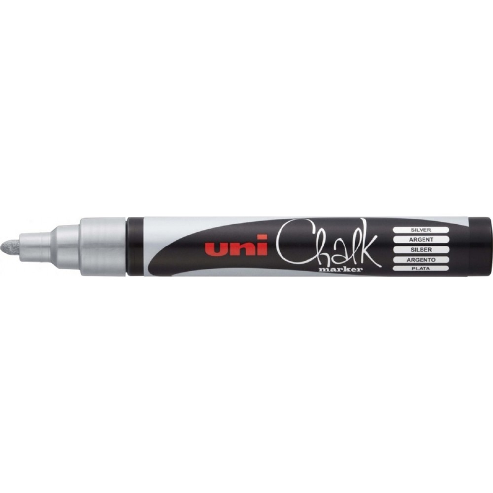 Uni-Ball Chalk Marker Μαρκαδόρος Υγρής Κιμωλίας Ασημί 1.8-2.5mm (PWE-5M) Uni-Ball Chalk Marker Μαρκαδόρος Υγρής Κιμωλίας Ασημί 1.8-2.5mm (PWE-5M)
