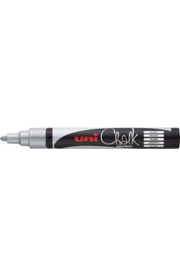 Uni-Ball Chalk Marker Μαρκαδόρος Υγρής Κιμωλίας Ασημί 1.8-2.5mm (PWE-5M)