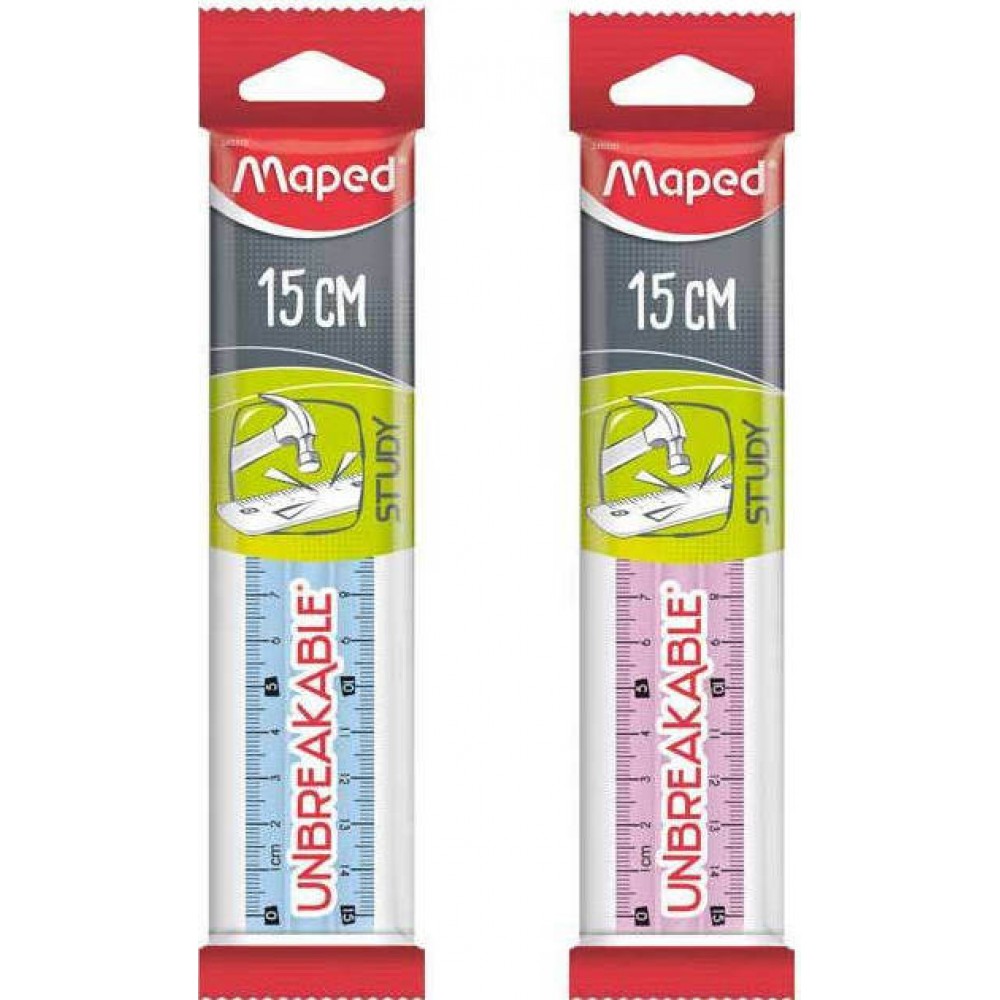 Maped Χάρακας Πλαστικός Διάφανος Άθραυστος Study 15cm Maped Χάρακας Πλαστικός Διάφανος Άθραυστος Study 15cm