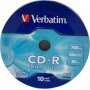 Verbatim Εγγράψιμα CD-R 52x 700MB Cake Box 10τμχ Verbatim Εγγράψιμα CD-R 52x 700MB Cake Box 10τμχ