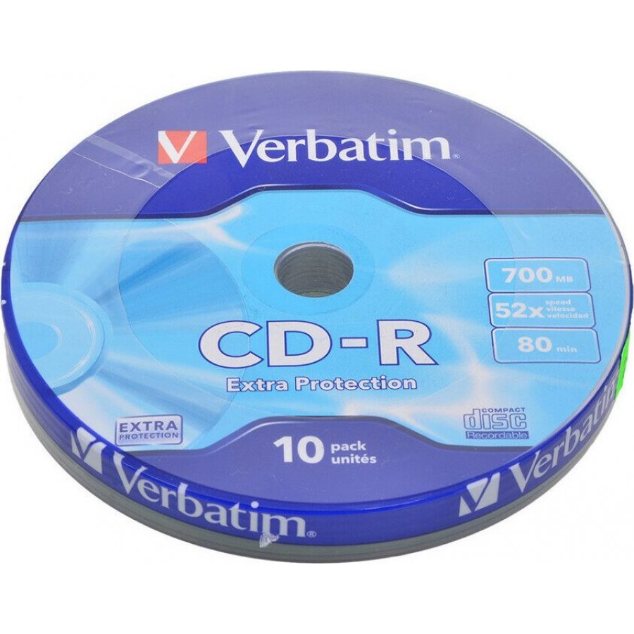 Verbatim Εγγράψιμα CD-R 52x 700MB Cake Box 10τμχ Verbatim Εγγράψιμα CD-R 52x 700MB Cake Box 10τμχ