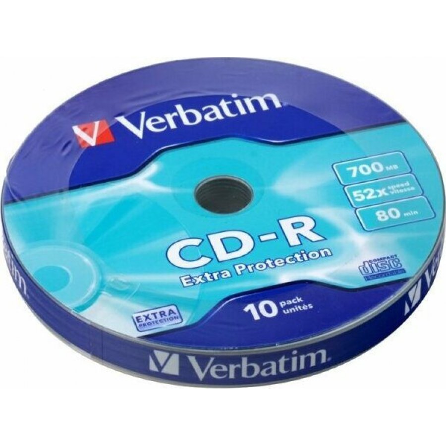 Verbatim Εγγράψιμα CD-R 52x 700MB Cake Box 10τμχ Verbatim Εγγράψιμα CD-R 52x 700MB Cake Box 10τμχ