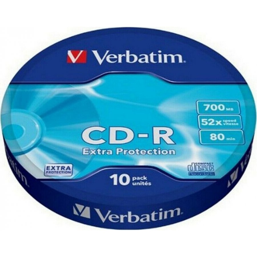Verbatim Εγγράψιμα CD-R 52x 700MB Cake Box 10τμχ Verbatim Εγγράψιμα CD-R 52x 700MB Cake Box 10τμχ