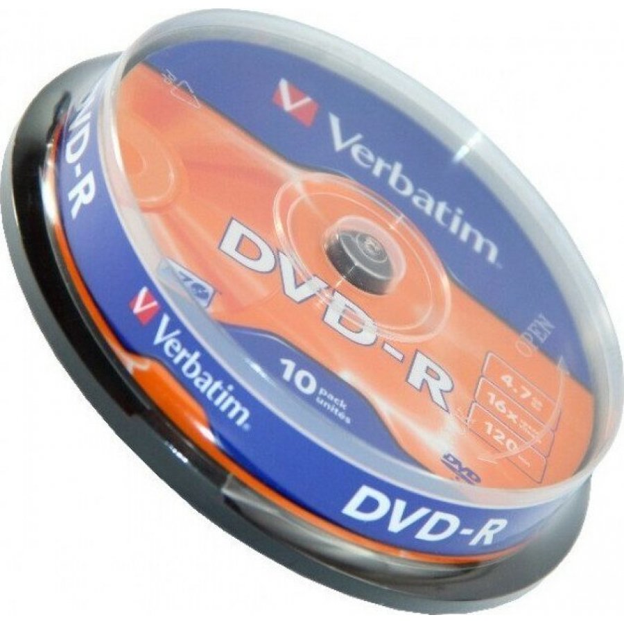 Verbatim Εγγράψιμα DVD-R 16x 4.7GB Cake Box 10τμχ (43523) Verbatim Εγγράψιμα DVD-R 16x 4.7GB Cake Box 10τμχ (43523)