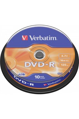 Verbatim Εγγράψιμα DVD-R 16x 4.7GB Cake Box 10τμχ (43523)