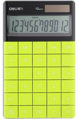 Deli Touch Αριθμομηχανή 12 Ψηφίων σε Πράσινο (1589G)