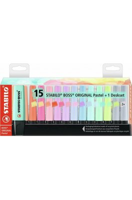 Stabilo Boss Deskset Μαρκαδόροι Υπογράμμισης Pastel 15τμχ (701502)