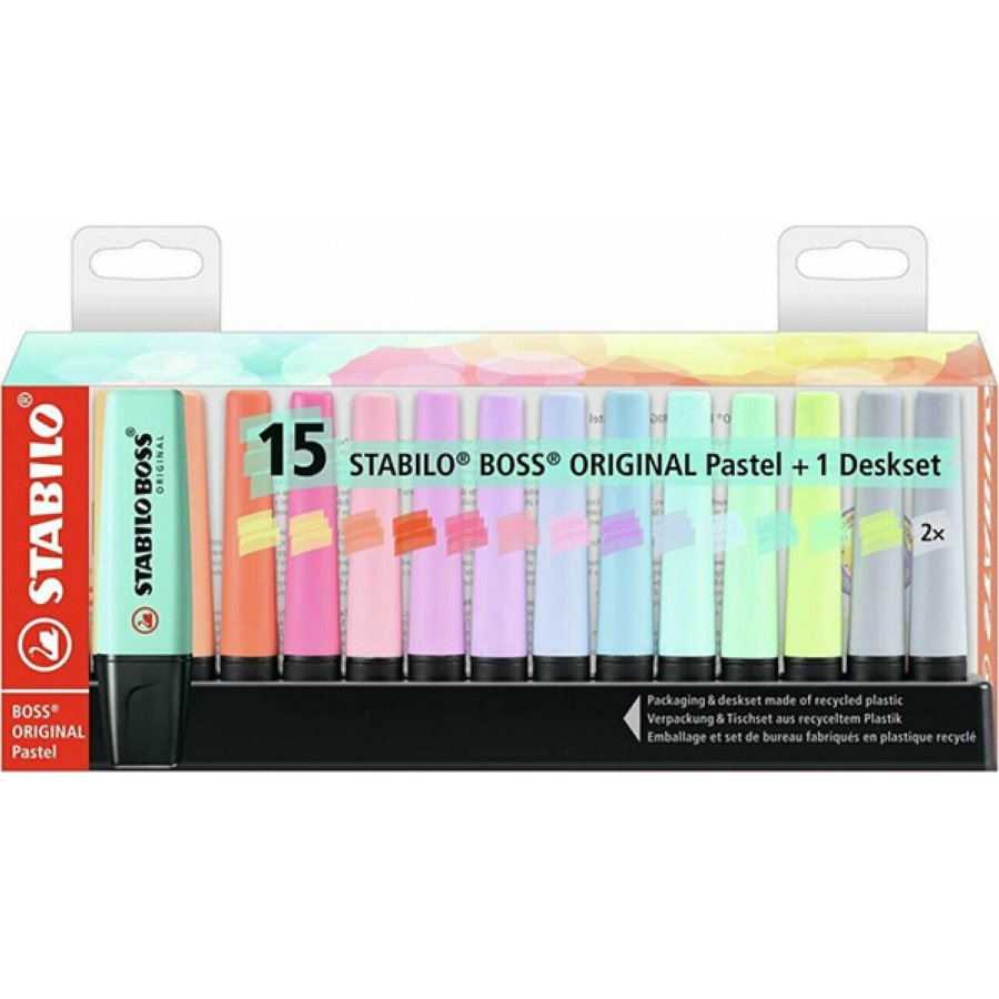 Stabilo Boss Deskset Μαρκαδόροι Υπογράμμισης Pastel 15τμχ (701502) Stabilo Boss Deskset Μαρκαδόροι Υπογράμμισης Pastel 15τμχ (701502)