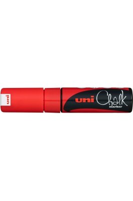 Uni-Ball Chalk Marker Μαρκαδόρος Υγρής Κιμωλίας Κόκκινος 8.0mm (PWE8K)