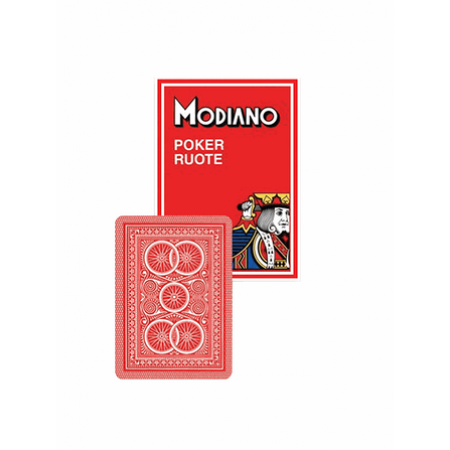 Modiano Poker Ruote Τράπουλα Πλαστικoποιημένη Κόκκινη Modiano Poker Ruote Τράπουλα Πλαστικoποιημένη Κόκκινη