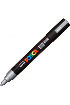 Uni-Ball Posca Ανεξίτηλος Μαρκαδόρος 1.8-2.5mm Ασημί (PC5M)