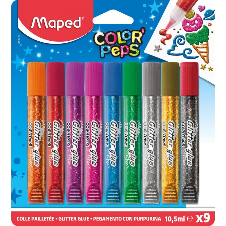 Maped Glitter Glue 9x10,5ml (813010) Maped Glitter Glue 9x10,5ml (813010)