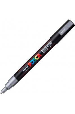 Uni-Ball Posca Ανεξίτηλος Μαρκαδόρος 0.9-1.3mm Ασημί (PC3M)