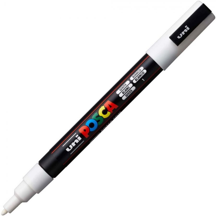 Uni-Ball Posca Ανεξίτηλος Μαρκαδόρος 0.9-1.3mm Λευκός (PC3M) Uni-Ball Posca Ανεξίτηλος Μαρκαδόρος 0.9-1.3mm Λευκός (PC3M)