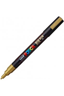 Uni-Ball Posca Ανεξίτηλος Μαρκαδόρος 0.9-1.3mm Χρυσός (PC3M)
