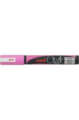 Uni-Ball Chalk Marker Μαρκαδόρος Υγρής Κιμωλίας Φωσφορούχο Ροζ 1.8-2.5mm (PWE5M)