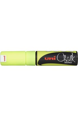 Uni-Ball Chalk Marker Μαρκαδόρος Υγρής Κιμωλίας Κίτρινο Φωσφοριζέ 8.0mm (PWE8K)