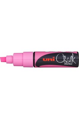 Uni-Ball Chalk Marker Μαρκαδόρος Υγρής Κιμωλίας Ροζ Φωσφοριζέ 8.0mm (PWE8K)