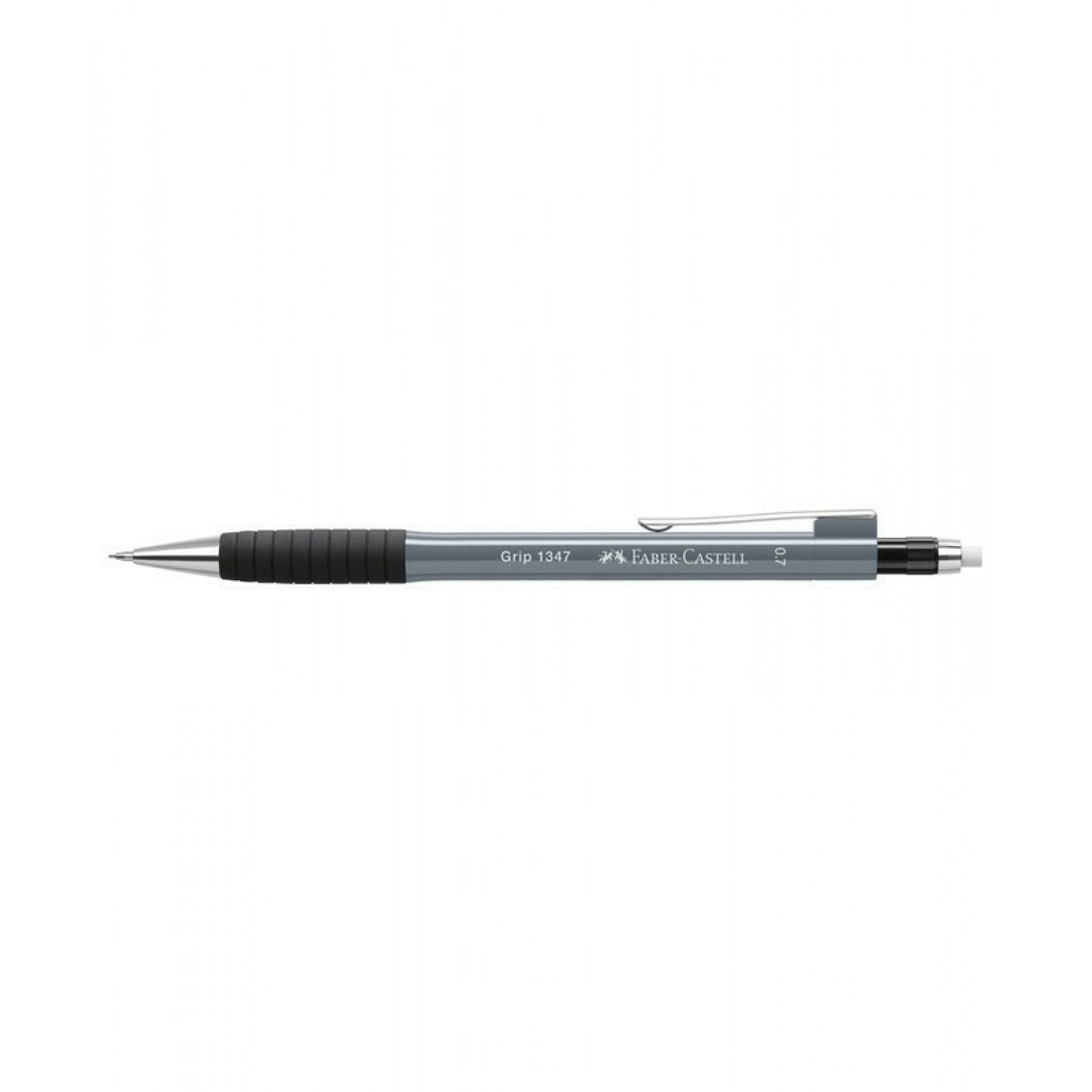 Faber-Castell Grip 1347 Μηχανικό Μολύβι 0.7mm με Γόμα σε Γκρι χρώμα (134789)