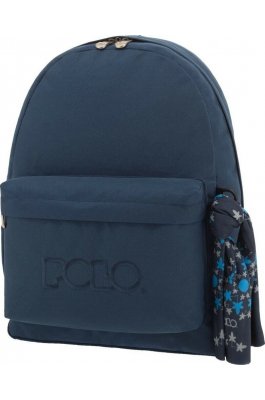 Polo Σακίδιο Original Scarf Σχολική Τσάντα Πλάτης 23lt. σε Μπλε (90113505)