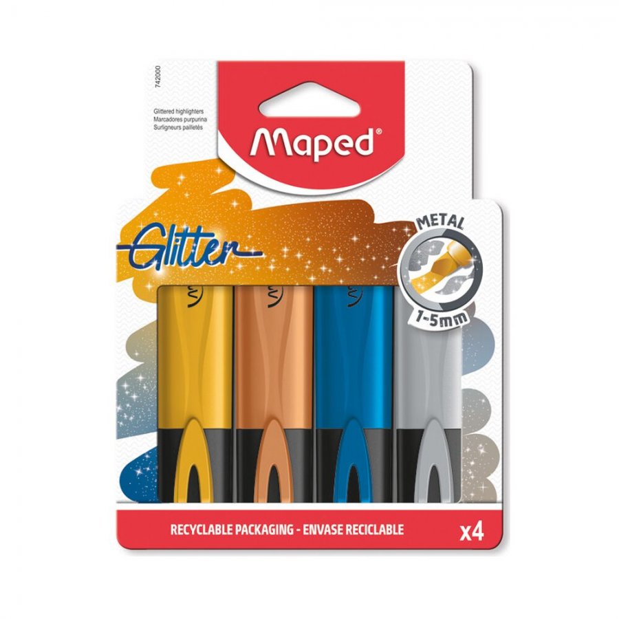 Maped Glitter Μαρκαδόροι Υπογράμμισης Πολύχρωμοι 4τμχ (742000) Maped Glitter Μαρκαδόροι Υπογράμμισης Πολύχρωμοι 4τμχ (742000)