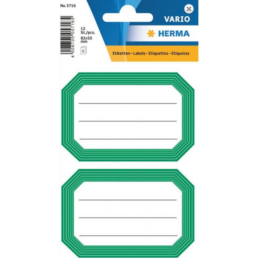 Herma Ετικέτες Τετραδίων Πράσινο 8.2x5.5cm 12 Τεμάχια (5716) Herma Ετικέτες Τετραδίων Πράσινο 8.2x5.5cm 12 Τεμάχια (5716)