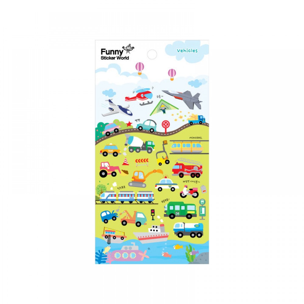 Funny Sticker World Αυτοκόλλητα Οχήματα Funny Sticker World Αυτοκόλλητα Οχήματα