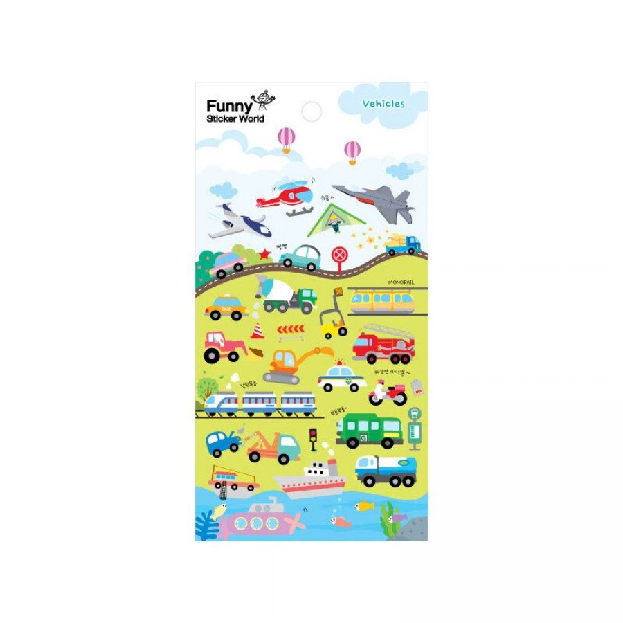Funny Sticker World Αυτοκόλλητα Οχήματα Funny Sticker World Αυτοκόλλητα Οχήματα