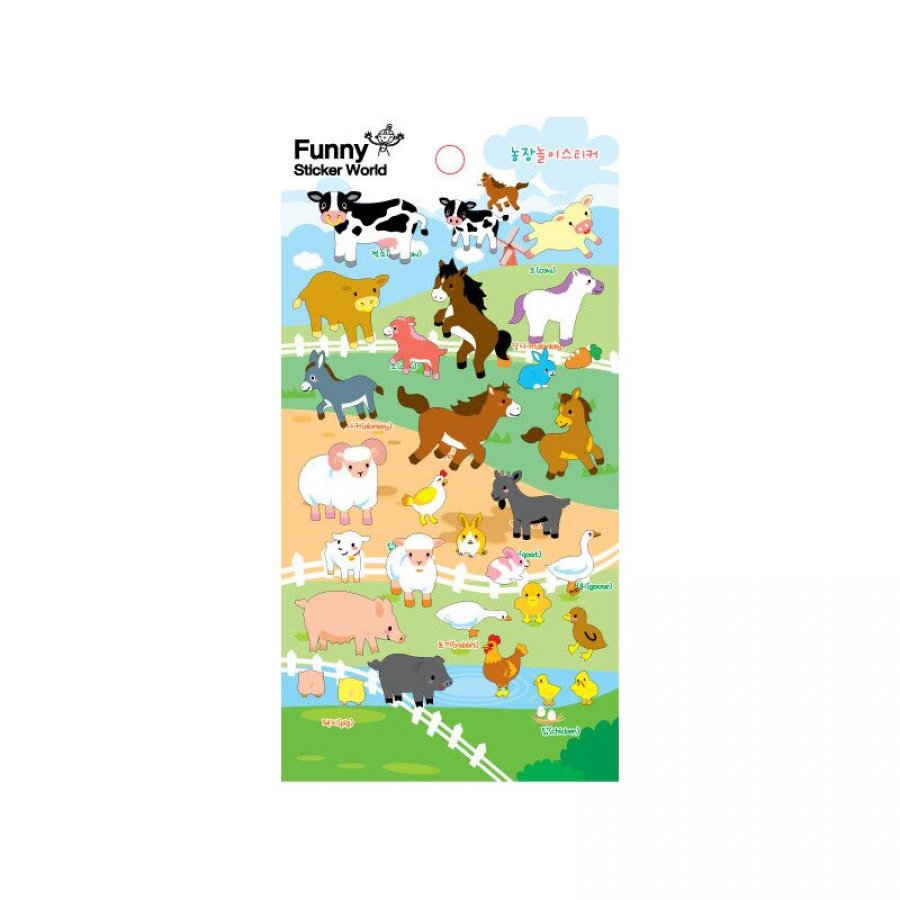 Funny Sticker World Αυτοκόλλητα με Ζώα της Φάρμας Funny Sticker World Αυτοκόλλητα με Ζώα της Φάρμας
