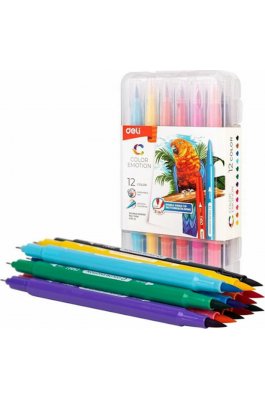 Deli Color Emotion Πλενόμενοι Μαρκαδόροι Ζωγραφικής με Διπλή Μύτη σε 12 Χρώματα (C15112) Deli Color Emotion Πλενόμενοι Μαρκαδόροι Ζωγραφικής με Διπλή Μύτη σε 12 Χρώματα (C15112)